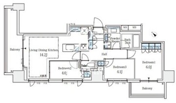 パークタワー大森 2101 間取り図