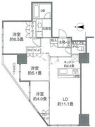 カスタリアタワー品川シーサイド 1208 間取り図