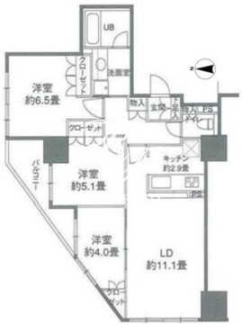 カスタリアタワー品川シーサイド 1208 間取り図
