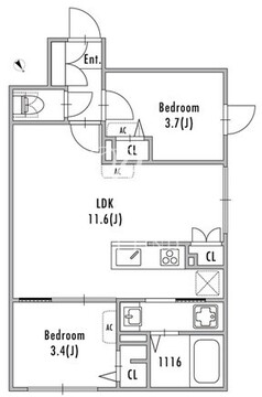 グランパセオ中野4 201 間取り図