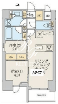 クレストコート北千住レジデンス 201 間取り図