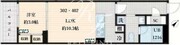フレア島津山 302 間取り図