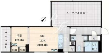 フレア島津山 502 間取り図