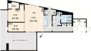 フレア島津山 501 間取り図