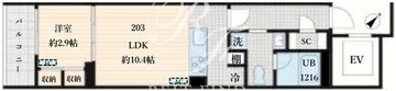 フレア島津山 203 間取り図