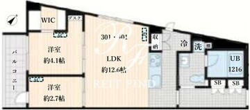 フレア島津山 401 間取り図