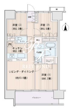 エスティメゾン豊洲レジデンス B-1211 間取り図