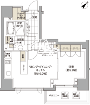 パークハビオ渋谷 1212 間取り図