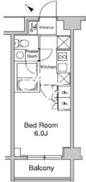 プラウドフラット目黒行人坂 304 間取り図