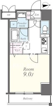 コンパル汐留 302 間取り図