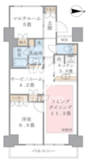 ブリリアイスト東雲キャナルコート 1123 間取り図