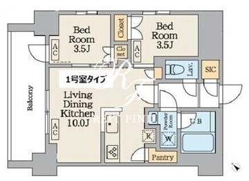 ガーデンザヴィス南蒲田 201 間取り図