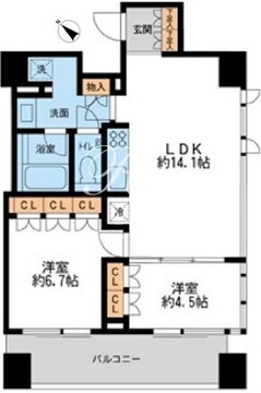 プロスペクトKALON三ノ輪 1402 間取り図