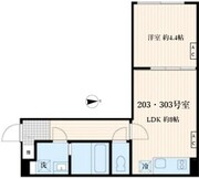 スクルド神楽坂 203 間取り図