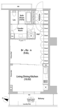 飯田橋ガーデンフラッツ 204 間取り図