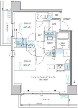 パークアクシス池袋イースト 502 間取り図