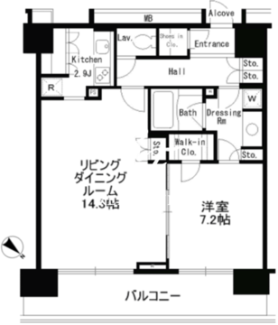 パークアクシス日本橋ステージ 907 間取り図