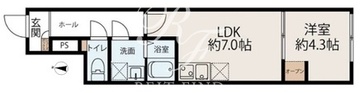 フラット富久町 105 間取り図