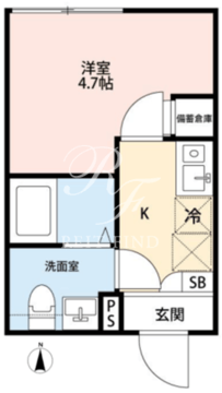 シエル上北沢 B101 間取り図