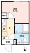 シエル上北沢 B102 間取り図