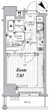 メイクスデザイン門前仲町リバープレイス 1202 間取り図