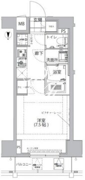 ハーモニーレジデンス両国ウォーターフロント 802 間取り図