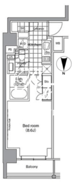 パークハビオ門前仲町 412 間取り図