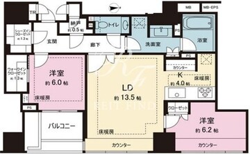 ザ・パークハウスグラン三番町26 1004 間取り図