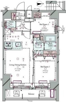 コンシェリア町屋 601 間取り図