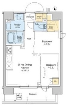 プラウドフラット西蒲田 203 間取り図