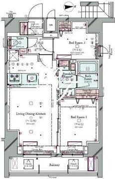 コンシェリア町屋 1101 間取り図