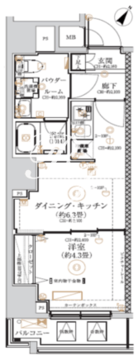 ガリシア森下6 401 間取り図