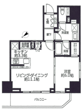 ザ・パークハウス麹町レジデンス 1106 間取り図