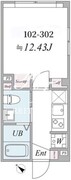 サンキャピタル北新宿 102 間取り図