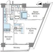 コンフォリア新宿イーストサイドタワー 2510 間取り図