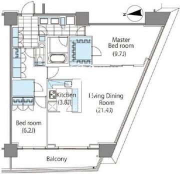 コンフォリア新宿イーストサイドタワー 2510 間取り図