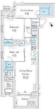 JMFレジデンス新板橋 204 間取り図