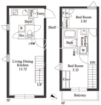 CLK東十条 501 間取り図