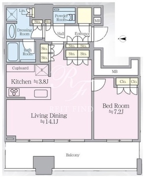 WORLD TOWER RESIDENCE 2908 間取り図