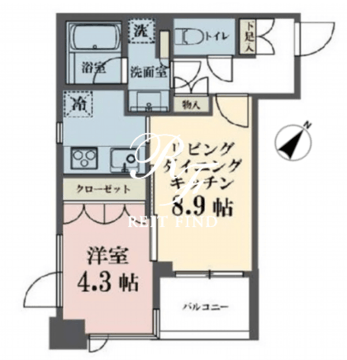 メゾンビスタ渋谷宇田川 303 間取り図