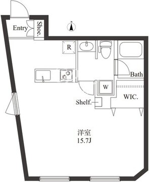 メゾンベルヴィ下北沢 201 間取り図