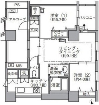 東雲キャナルコートCODAN 19-709 間取り図