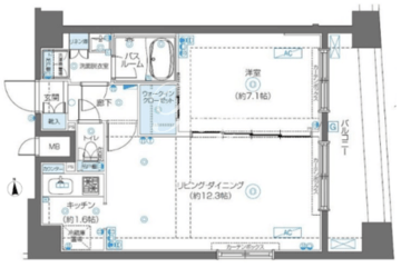 ズーム渋谷富ヶ谷 1401 間取り図