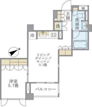 アパートメンツ元麻布内田坂 206 間取り図