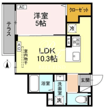セレスティア中野上高田 102 間取り図