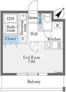 ラドゥセール巣鴨イースト 405 間取り図 ?>