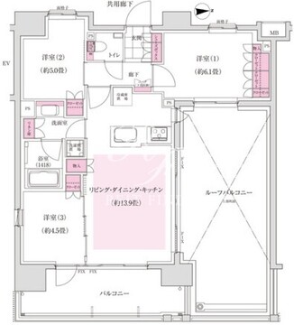 ディームス木場 1203 間取り図