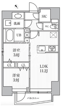 エスレジデンス目黒大岡山ブレサ 101 間取り図