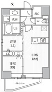 エスレジデンス目黒大岡山ブレサ 401 間取り図