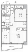 エスレジデンス目黒大岡山ブレサ 203 間取り図